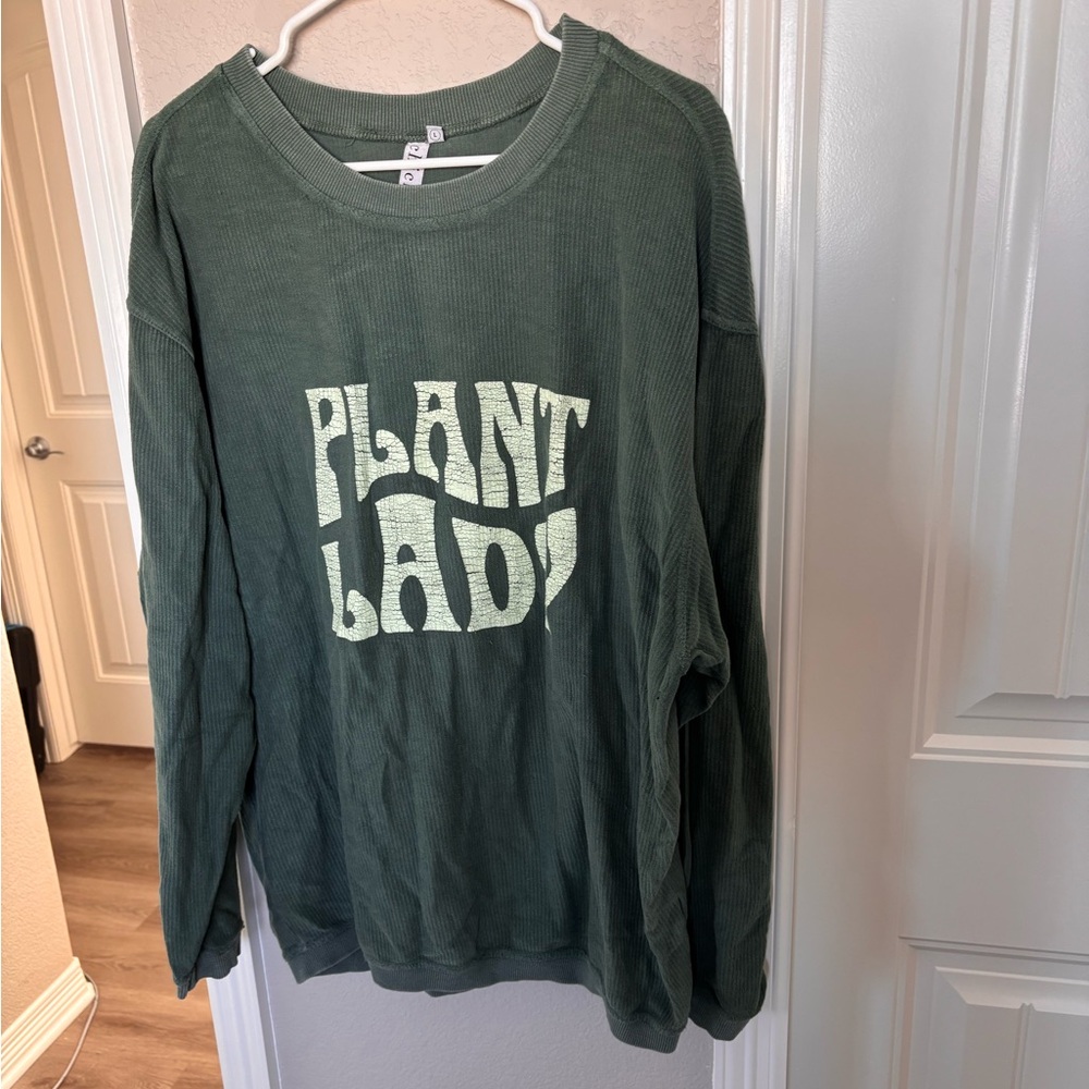 Green 'Plant Lady' Sweatshirt